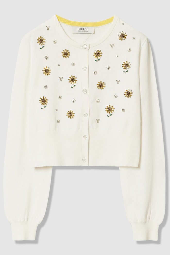 【アルアバイル/allureville】の〈WEB 一部店舗限定〉【LOULOU WILLOUGHBY】サンフラワービジューカーディガン インテリア・キッズ・メンズ・レディースファッション・服の通販 founy(ファニー) https://founy.com/ ファッション Fashion レディースファッション Fashion for Women トップス・カットソー Cut & Sew Tops ニット Knit Tops & Sweaters カーディガン・羽織り Layered Style Cardigans カーディガン Cardigan, Knitwear ツイスト Tweed, Tweed Fabric ビジュー Bijou, Jewel-like Accent モチーフ Motif, Design Theme 夏 Summer 新作・新入荷 New Arrivals / New In |ID: prp329100004935572 ipo3291000000037038094
