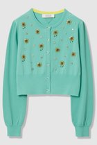 【アルアバイル/allureville】の〈WEB 一部店舗限定〉【LOULOU WILLOUGHBY】サンフラワービジューカーディガン ターコイズ|ID: prp329100004935572 ipo3291000000037038096