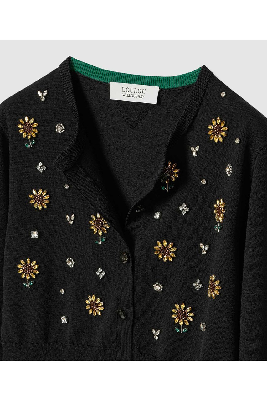 【アルアバイル/allureville】の〈WEB 一部店舗限定〉【LOULOU WILLOUGHBY】サンフラワービジューカーディガン 人気、トレンドファッション・服の通販 founy(ファニー) 　ファッション　Fashion　レディースファッション　Fashion for Women　トップス・カットソー　Cut & Sew Tops　ニット　Knit Tops & Sweaters　カーディガン・羽織り　Layered Style Cardigans　カーディガン　Cardigan, Knitwear　ツイスト　Tweed, Tweed Fabric　ビジュー　Bijou, Jewel-like Accent　モチーフ　Motif, Design Theme　夏　Summer　新作・新入荷　New Arrivals / New In　other-3|ID: prp329100004935572 ipo3291000000037038099