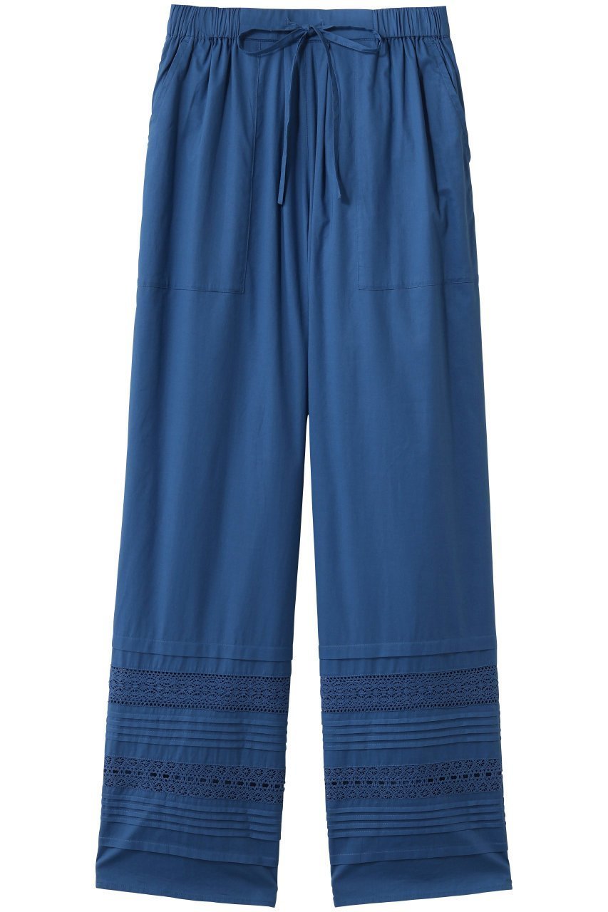 【スリー ドッツ/three dots】のジェローム レースパンツ インテリア・キッズ・メンズ・レディースファッション・服の通販 founy(ファニー) 　ファッション　Fashion　レディースファッション　Fashion for Women　パンツ　Pants & Trousers　ストレート　Straight, Straight Cut　リゾート　Resort, Vacation Style　レース　Lace, Lace Fabric　新作・新入荷　New Arrivals / New In　ブルー|ID: prp329100004935579 ipo3291000000037038152