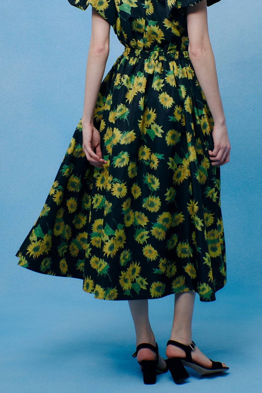 【アルアバイル/allureville】の【LOULOU WILLOUGHBY】サンフラワープリントギャザースカート 人気、トレンドファッション・服の通販 founy(ファニー) 　ファッション　Fashion　レディースファッション　Fashion for Women　スカート　Skirts　ギャザー　Gathered, Ruffled　シンプル　Simple, Minimal　タフタ　Taffeta, Structured Fabric　フレア　Flare, Flared　プリント　Print, Printed Pattern　夏　Summer　新作・新入荷　New Arrivals / New In　other-6|ID: prp329100004935589 ipo3291000000037038228