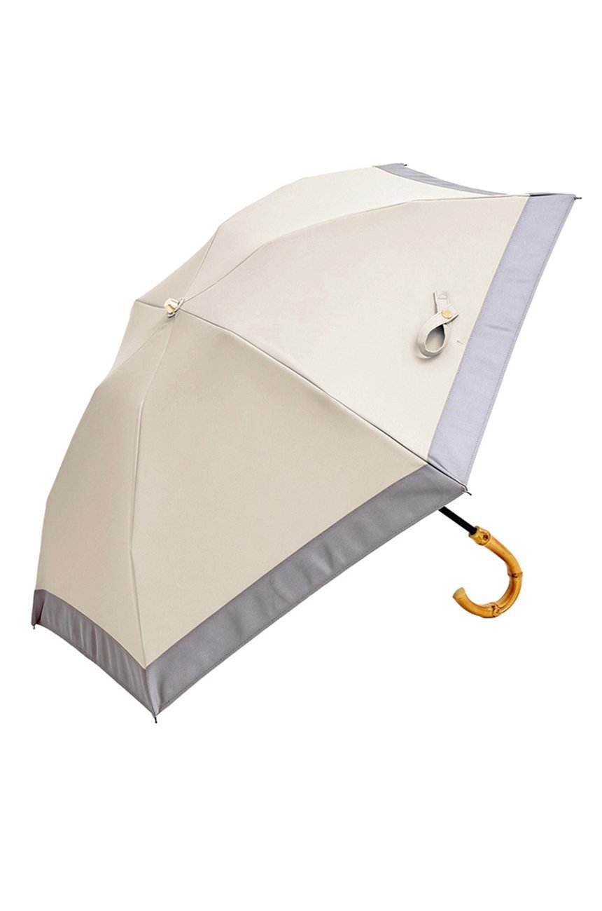 【その他のブランド/Other】の3段コンパクト 折りたたみ日傘/バイカラー(50cm) インテリア・キッズ・メンズ・レディースファッション・服の通販 founy(ファニー) 　ファッション　Fashion　レディースファッション　Fashion for Women　レイングッズ・傘・晴雨兼用傘　Umbrellas & Rain Gear　コンパクト　Compact, Small Size　傘　Umbrella, Parasol　軽量　Lightweight, Ultra Light　チェック　Check, Plaid, Tartan　時計　Watch, Wristwatch　ハンカチ　Handkerchief, Hanky　フリル　Frill, Ruffle　日傘　Parasol, UV Umbrella　再入荷　Restock / Back in Stock　おすすめ　Recommended / Our Picks　エレガント 上品　Elegant　ベージュ・グレー(BE/GY)|ID: prp329100004936698 ipo3291000000037044321