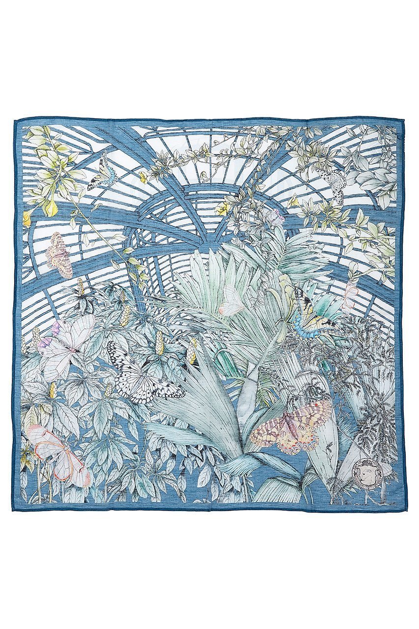 【スウォッシュロンドン/SWASH LONDON】のButterfly Atriumストール 約120cmx約120cm インテリア・キッズ・メンズ・レディースファッション・服の通販 founy(ファニー) 　ファッション　Fashion　レディースファッション　Fashion for Women　ストール　Soft & Warm Scarves　マフラー・スヌード / 冬小物の定番　Scarves & Mufflers　ストール　Stole, Wrap　マフラー　Scarf, Muffler　モチーフ　Motif, Design Theme　サックス|ID: prp329100004936707 ipo3291000000037044379