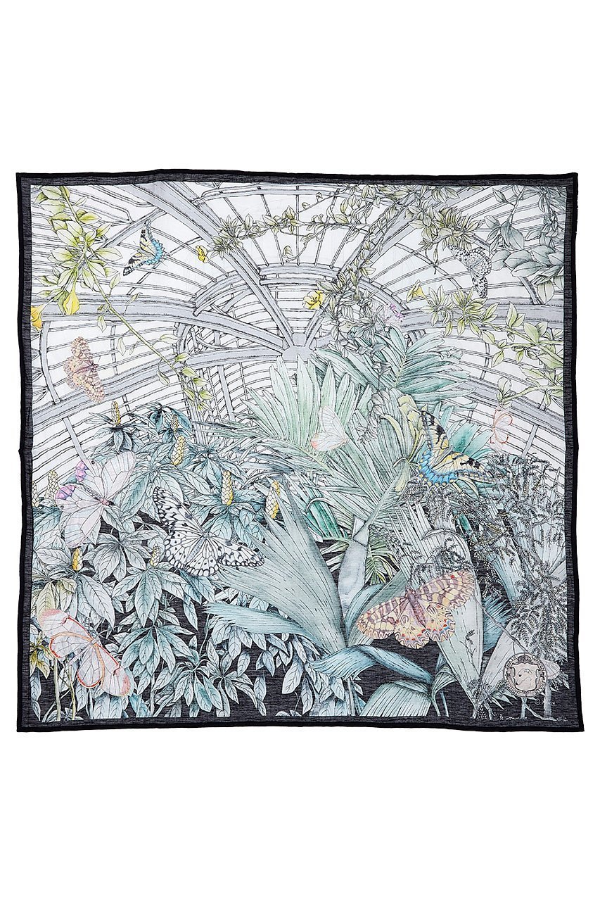【スウォッシュロンドン/SWASH LONDON】のButterfly Atriumストール 約120cmx約120cm インテリア・キッズ・メンズ・レディースファッション・服の通販 founy(ファニー) 　ファッション　Fashion　レディースファッション　Fashion for Women　ストール　Soft & Warm Scarves　マフラー・スヌード / 冬小物の定番　Scarves & Mufflers　ストール　Stole, Wrap　マフラー　Scarf, Muffler　モチーフ　Motif, Design Theme　ブラック|ID: prp329100004936707 ipo3291000000037044380