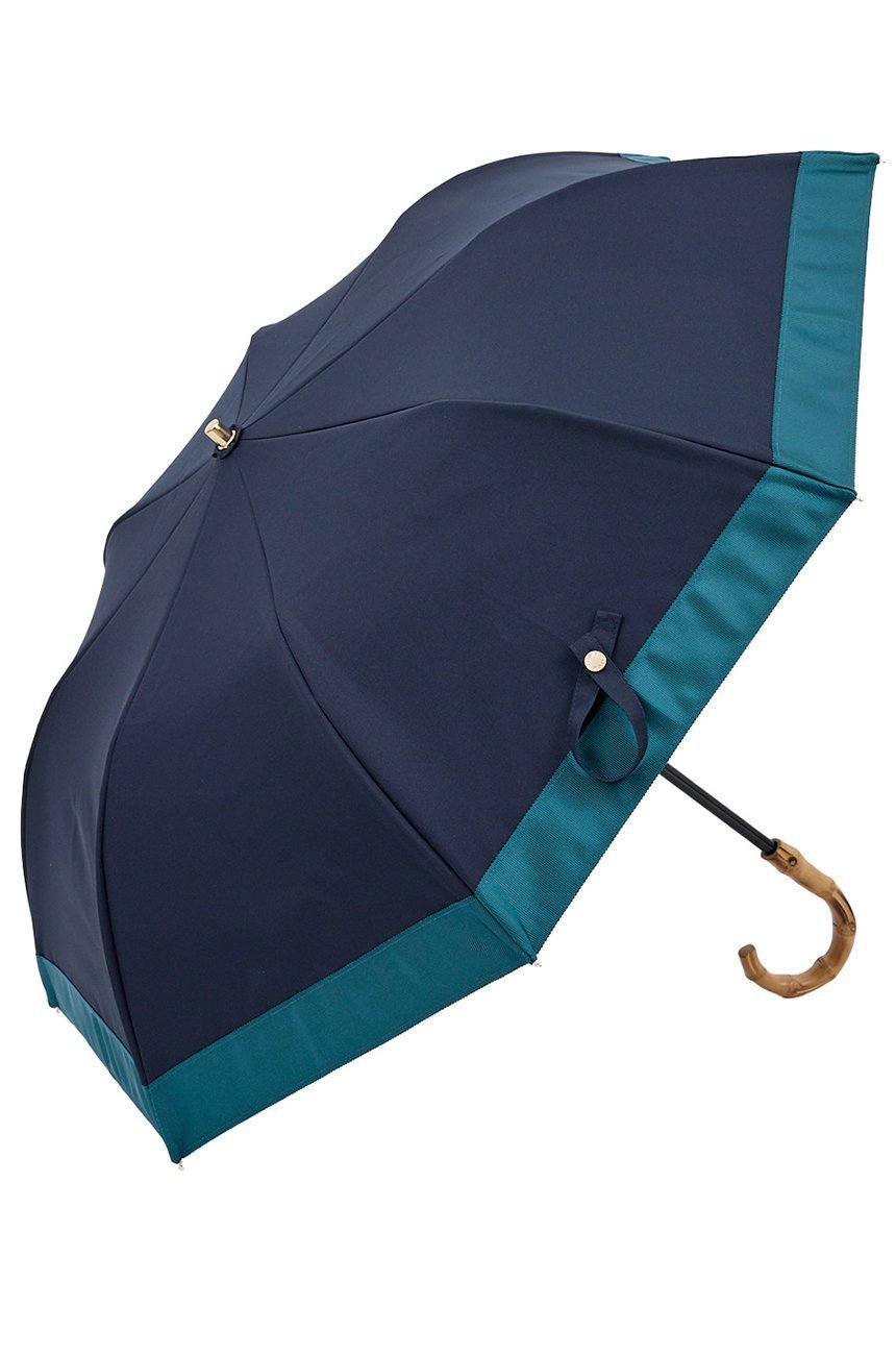 【その他のブランド/Other】の2段EASY 折りたたみ日傘/バイカラー(50cm) インテリア・キッズ・メンズ・レディースファッション・服の通販 founy(ファニー) 　ファッション　Fashion　レディースファッション　Fashion for Women　レイングッズ・傘・晴雨兼用傘　Umbrellas & Rain Gear　傘　Umbrella, Parasol　チェック　Check, Plaid, Tartan　時計　Watch, Wristwatch　ハンカチ　Handkerchief, Hanky　フリル　Frill, Ruffle　日傘　Parasol, UV Umbrella　再入荷　Restock / Back in Stock　おすすめ　Recommended / Our Picks　エレガント 上品　Elegant　ネイビー・グリーン(NV/GR)|ID: prp329100004936713 ipo3291000000037044446