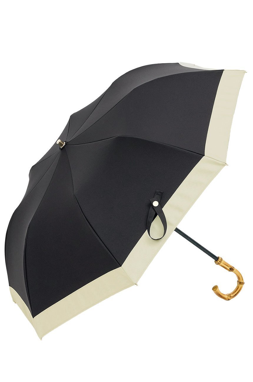 【その他のブランド/Other】の2段EASY 折りたたみ日傘/バイカラー(50cm) インテリア・キッズ・メンズ・レディースファッション・服の通販 founy(ファニー) 　ファッション　Fashion　レディースファッション　Fashion for Women　レイングッズ・傘・晴雨兼用傘　Umbrellas & Rain Gear　傘　Umbrella, Parasol　チェック　Check, Plaid, Tartan　時計　Watch, Wristwatch　ハンカチ　Handkerchief, Hanky　フリル　Frill, Ruffle　日傘　Parasol, UV Umbrella　再入荷　Restock / Back in Stock　おすすめ　Recommended / Our Picks　エレガント 上品　Elegant　ブラック・アイボリー(BK/IV)|ID: prp329100004936713 ipo3291000000037044452