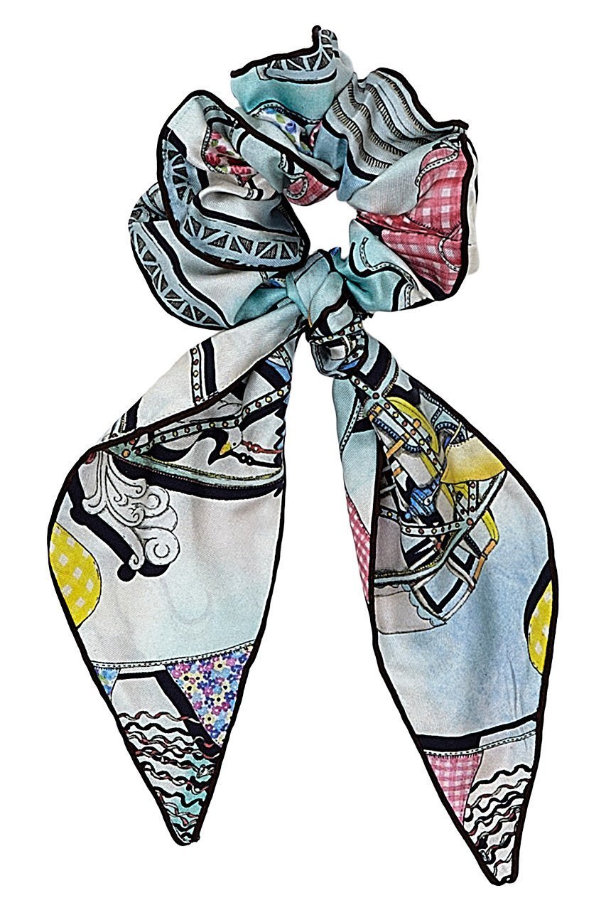 【スウォッシュロンドン/SWASH LONDON】のスカーフ付きシュシュ インテリア・キッズ・メンズ・レディースファッション・服の通販 founy(ファニー) 　ファッション　Fashion　レディースファッション　Fashion for Women　シュシュ&ヘアアクセ/ヘアアレンジ　Scrunchies & Hair Accessories　なめらか　Smooth, Silky Texture　アクセサリー　Fashion Accessories　エレガント 上品　Elegant　シルク　Silk, 100% Silk　スカーフ　Scarf, Neckwear　サックス|ID: prp329100004936716 ipo3291000000037044468