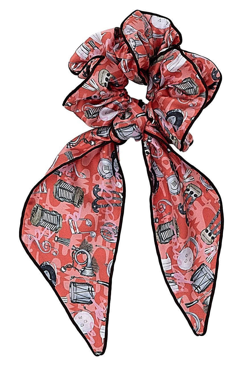 【スウォッシュロンドン/SWASH LONDON】のスカーフ付きシュシュ インテリア・キッズ・メンズ・レディースファッション・服の通販 founy(ファニー) 　ファッション　Fashion　レディースファッション　Fashion for Women　シュシュ&ヘアアクセ/ヘアアレンジ　Scrunchies & Hair Accessories　なめらか　Smooth, Silky Texture　アクセサリー　Fashion Accessories　エレガント 上品　Elegant　シルク　Silk, 100% Silk　スカーフ　Scarf, Neckwear　レッド|ID: prp329100004936716 ipo3291000000037044471