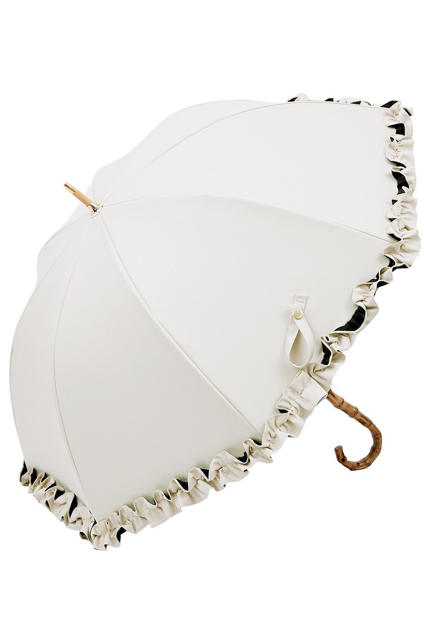 【その他のブランド/Other】の長傘 M/フリル(55cm) インテリア・キッズ・メンズ・レディースファッション・服の通販 founy(ファニー) 　ファッション　Fashion　レディースファッション　Fashion for Women　レイングッズ・傘・晴雨兼用傘　Umbrellas & Rain Gear　エレガント 上品　Elegant　傘　Umbrella, Parasol　チェック　Check, Plaid, Tartan　時計　Watch, Wristwatch　人気　Popular, Best Seller　ハンカチ　Handkerchief, Hanky　バランス　Balance, Style Balance　フリル　Frill, Ruffle　アイボリー(IV)|ID: prp329100004936729 ipo3291000000037044599