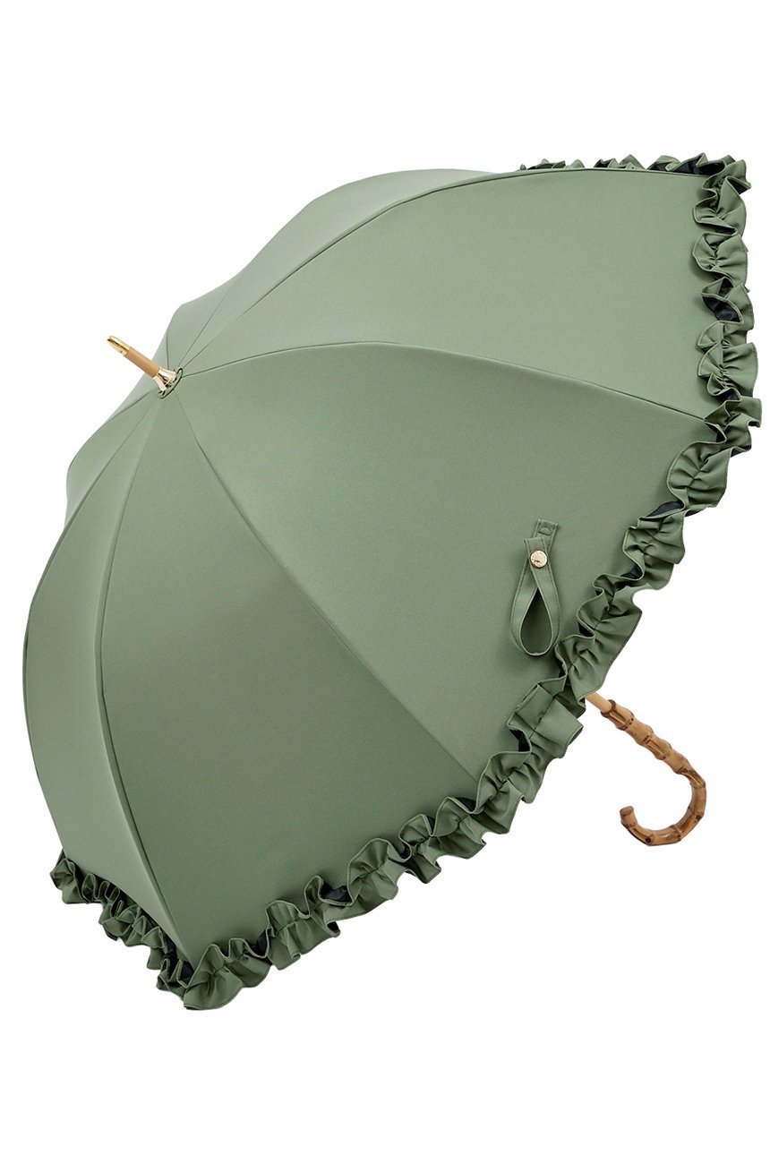 【その他のブランド/Other】の長傘 M/フリル(55cm) インテリア・キッズ・メンズ・レディースファッション・服の通販 founy(ファニー) 　ファッション　Fashion　レディースファッション　Fashion for Women　レイングッズ・傘・晴雨兼用傘　Umbrellas & Rain Gear　エレガント 上品　Elegant　傘　Umbrella, Parasol　チェック　Check, Plaid, Tartan　時計　Watch, Wristwatch　人気　Popular, Best Seller　ハンカチ　Handkerchief, Hanky　バランス　Balance, Style Balance　フリル　Frill, Ruffle　オリーブ(OLV)|ID: prp329100004936729 ipo3291000000037044604