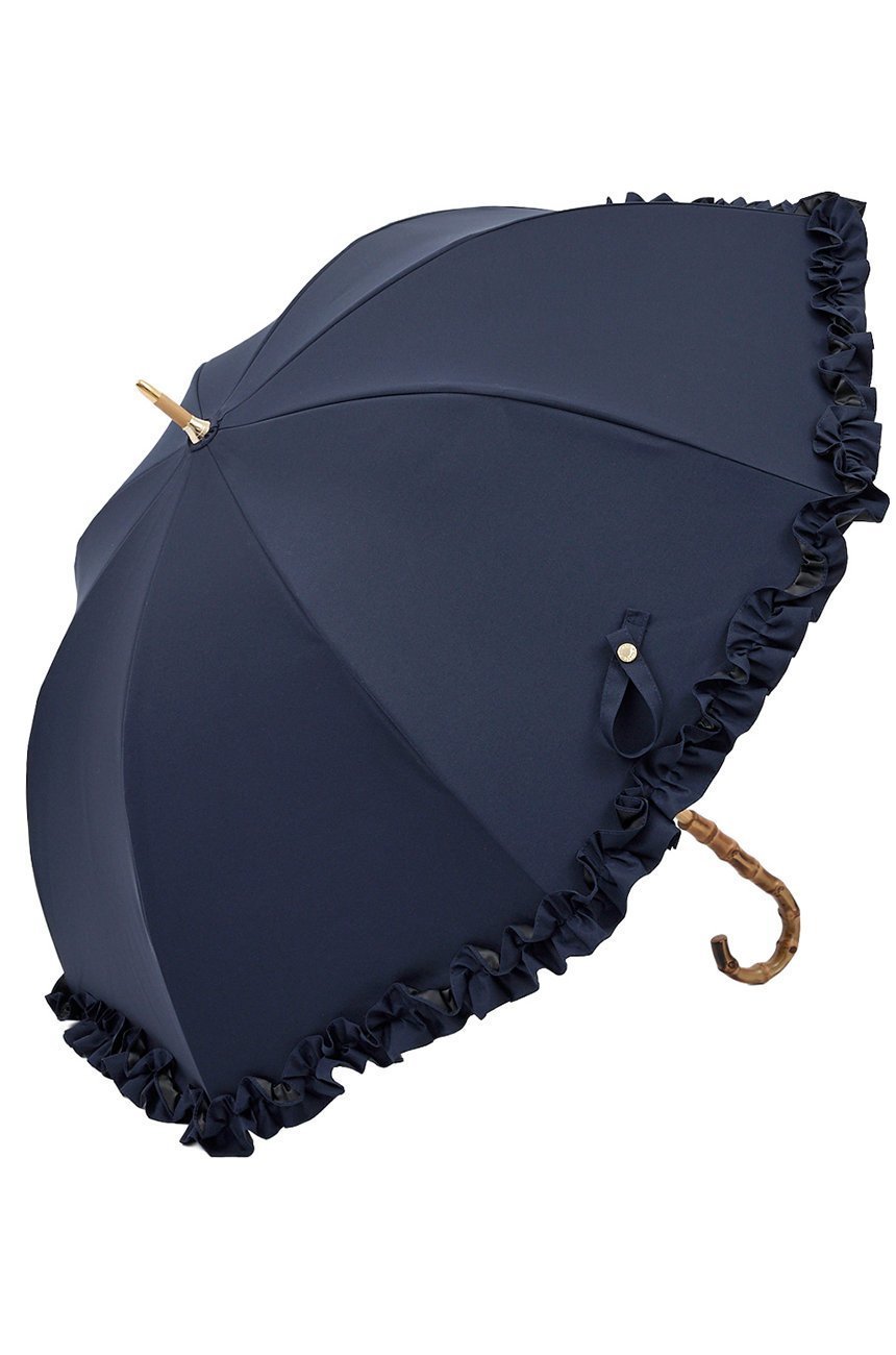【その他のブランド/Other】の長傘 M/フリル(55cm) インテリア・キッズ・メンズ・レディースファッション・服の通販 founy(ファニー) 　ファッション　Fashion　レディースファッション　Fashion for Women　レイングッズ・傘・晴雨兼用傘　Umbrellas & Rain Gear　エレガント 上品　Elegant　傘　Umbrella, Parasol　チェック　Check, Plaid, Tartan　時計　Watch, Wristwatch　人気　Popular, Best Seller　ハンカチ　Handkerchief, Hanky　バランス　Balance, Style Balance　フリル　Frill, Ruffle　ネイビー(NV)|ID: prp329100004936729 ipo3291000000037044605