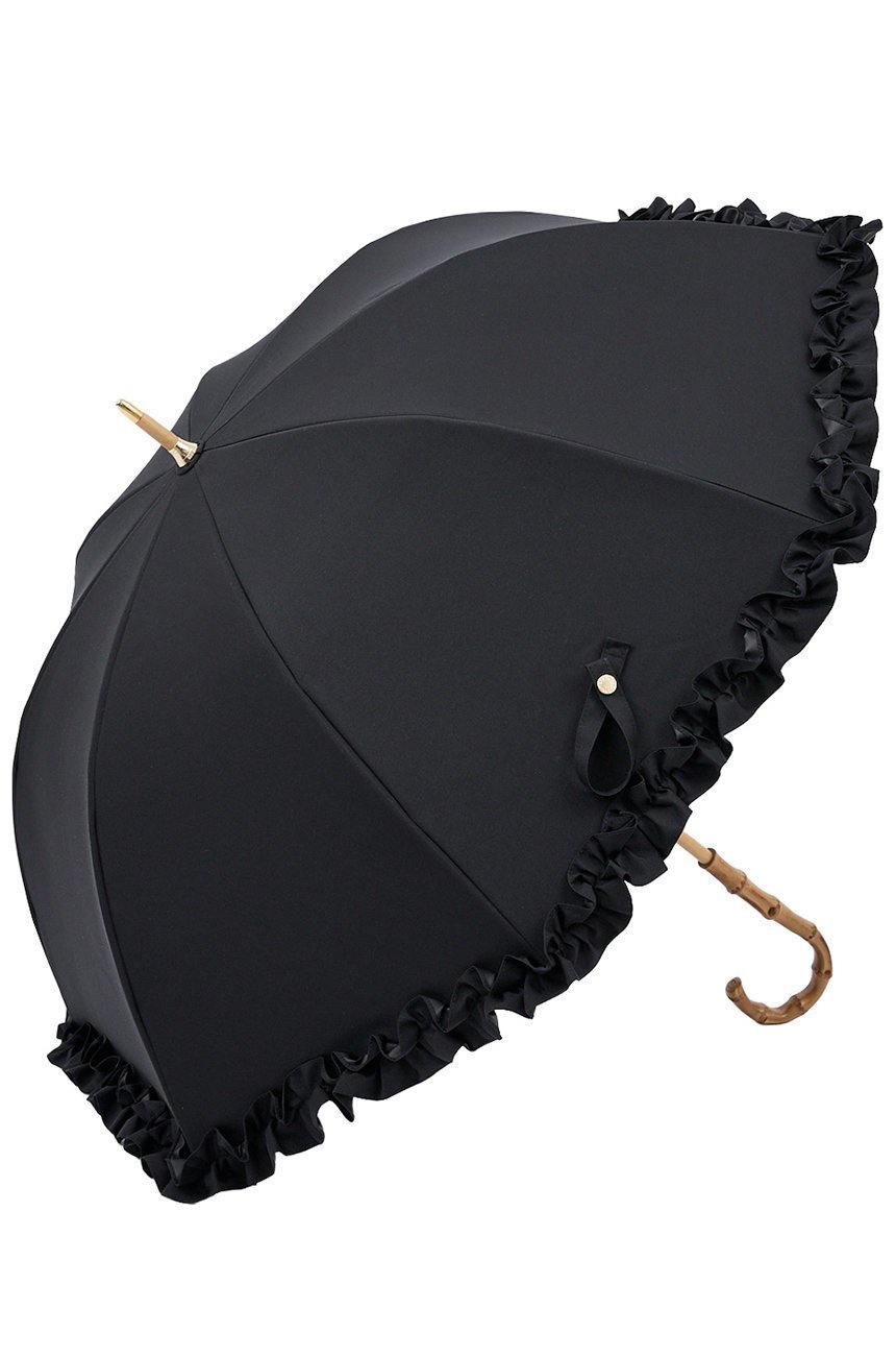 【その他のブランド/Other】の長傘 M/フリル(55cm) インテリア・キッズ・メンズ・レディースファッション・服の通販 founy(ファニー) 　ファッション　Fashion　レディースファッション　Fashion for Women　レイングッズ・傘・晴雨兼用傘　Umbrellas & Rain Gear　エレガント 上品　Elegant　傘　Umbrella, Parasol　チェック　Check, Plaid, Tartan　時計　Watch, Wristwatch　人気　Popular, Best Seller　ハンカチ　Handkerchief, Hanky　バランス　Balance, Style Balance　フリル　Frill, Ruffle　ブラック(BK)|ID: prp329100004936729 ipo3291000000037044608