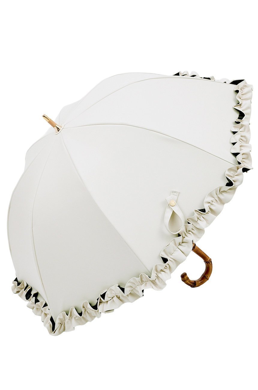 【その他のブランド/Other】の長傘 S/フリル(50cm) インテリア・キッズ・メンズ・レディースファッション・服の通販 founy(ファニー) 　ファッション　Fashion　レディースファッション　Fashion for Women　レイングッズ・傘・晴雨兼用傘　Umbrellas & Rain Gear　傘　Umbrella, Parasol　チェック　Check, Plaid, Tartan　時計　Watch, Wristwatch　人気　Popular, Best Seller　ハンカチ　Handkerchief, Hanky　バランス　Balance, Style Balance　フリル　Frill, Ruffle　エレガント 上品　Elegant　アイボリー(IV)|ID: prp329100004936737 ipo3291000000037044666