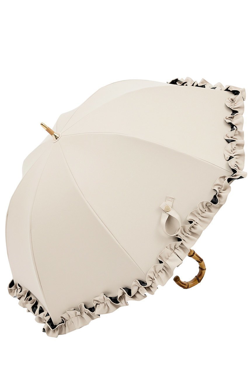 【その他のブランド/Other】の長傘 S/フリル(50cm) インテリア・キッズ・メンズ・レディースファッション・服の通販 founy(ファニー) 　ファッション　Fashion　レディースファッション　Fashion for Women　レイングッズ・傘・晴雨兼用傘　Umbrellas & Rain Gear　傘　Umbrella, Parasol　チェック　Check, Plaid, Tartan　時計　Watch, Wristwatch　人気　Popular, Best Seller　ハンカチ　Handkerchief, Hanky　バランス　Balance, Style Balance　フリル　Frill, Ruffle　エレガント 上品　Elegant　ベージュ(BE)|ID: prp329100004936737 ipo3291000000037044667