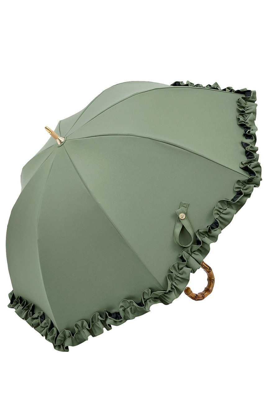 【その他のブランド/Other】の長傘 S/フリル(50cm) インテリア・キッズ・メンズ・レディースファッション・服の通販 founy(ファニー) 　ファッション　Fashion　レディースファッション　Fashion for Women　レイングッズ・傘・晴雨兼用傘　Umbrellas & Rain Gear　傘　Umbrella, Parasol　チェック　Check, Plaid, Tartan　時計　Watch, Wristwatch　人気　Popular, Best Seller　ハンカチ　Handkerchief, Hanky　バランス　Balance, Style Balance　フリル　Frill, Ruffle　エレガント 上品　Elegant　オリーブ(OLV)|ID: prp329100004936737 ipo3291000000037044669