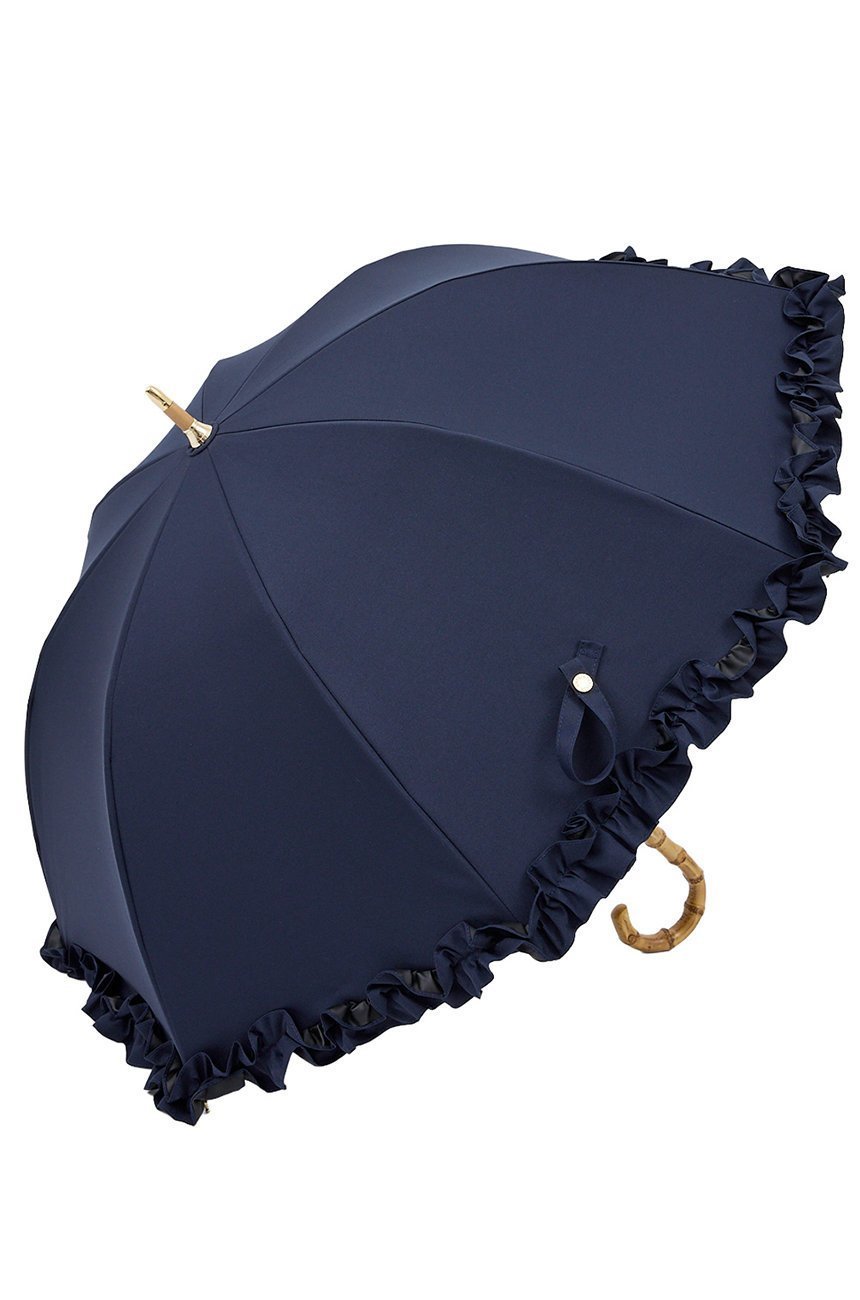 【その他のブランド/Other】の長傘 S/フリル(50cm) インテリア・キッズ・メンズ・レディースファッション・服の通販 founy(ファニー) 　ファッション　Fashion　レディースファッション　Fashion for Women　レイングッズ・傘・晴雨兼用傘　Umbrellas & Rain Gear　傘　Umbrella, Parasol　チェック　Check, Plaid, Tartan　時計　Watch, Wristwatch　人気　Popular, Best Seller　ハンカチ　Handkerchief, Hanky　バランス　Balance, Style Balance　フリル　Frill, Ruffle　エレガント 上品　Elegant　ネイビー(NV)|ID: prp329100004936737 ipo3291000000037044670