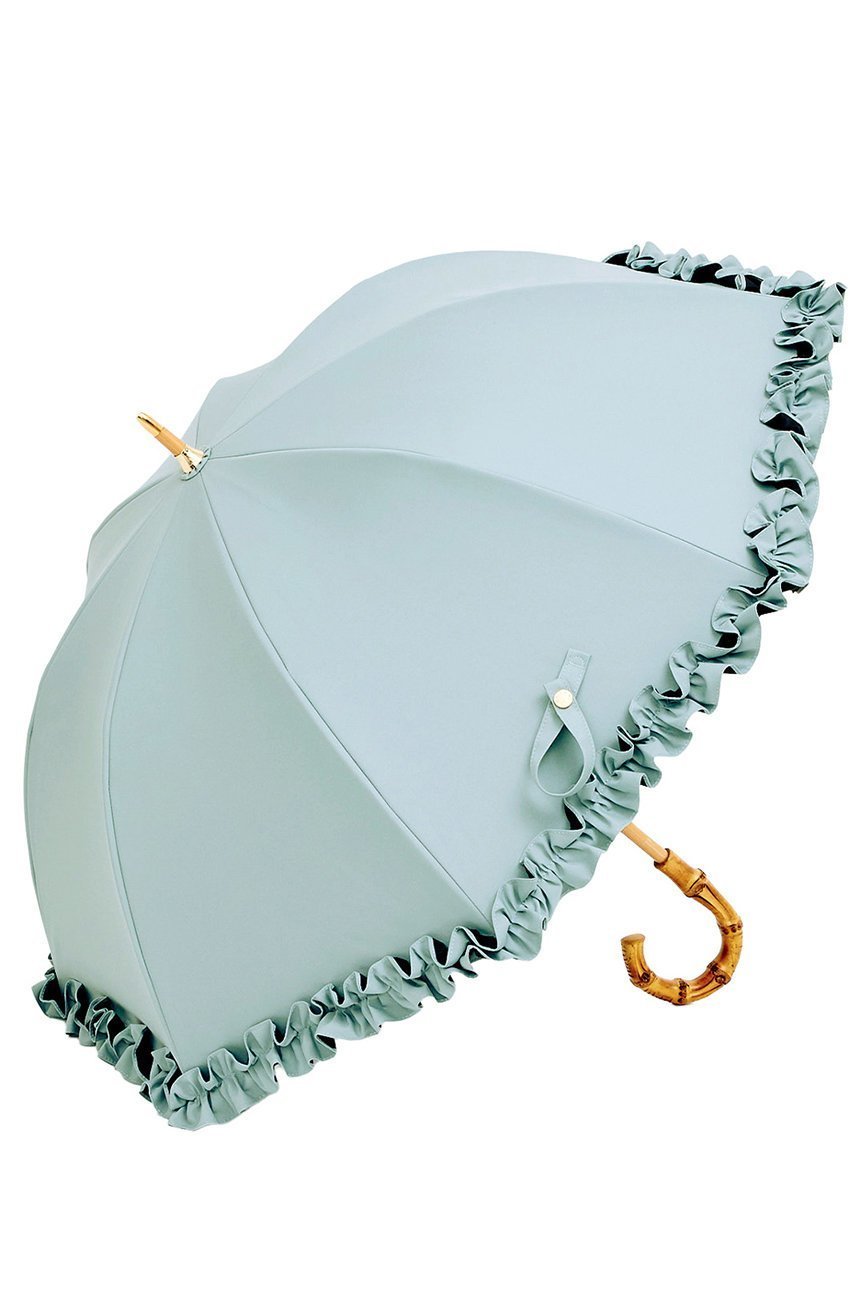 【その他のブランド/Other】の長傘 S/フリル(50cm) インテリア・キッズ・メンズ・レディースファッション・服の通販 founy(ファニー) 　ファッション　Fashion　レディースファッション　Fashion for Women　レイングッズ・傘・晴雨兼用傘　Umbrellas & Rain Gear　傘　Umbrella, Parasol　チェック　Check, Plaid, Tartan　時計　Watch, Wristwatch　人気　Popular, Best Seller　ハンカチ　Handkerchief, Hanky　バランス　Balance, Style Balance　フリル　Frill, Ruffle　エレガント 上品　Elegant　セージ(SG)|ID: prp329100004936737 ipo3291000000037044674