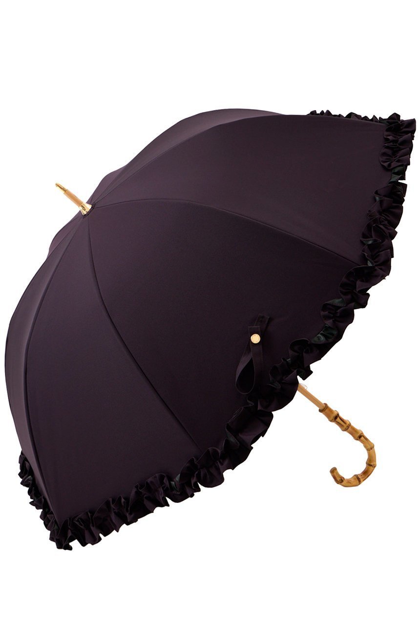 【その他のブランド/Other】の長傘 S/フリル(50cm) インテリア・キッズ・メンズ・レディースファッション・服の通販 founy(ファニー) 　ファッション　Fashion　レディースファッション　Fashion for Women　レイングッズ・傘・晴雨兼用傘　Umbrellas & Rain Gear　傘　Umbrella, Parasol　チェック　Check, Plaid, Tartan　時計　Watch, Wristwatch　人気　Popular, Best Seller　ハンカチ　Handkerchief, Hanky　バランス　Balance, Style Balance　フリル　Frill, Ruffle　エレガント 上品　Elegant　ダークパープル(DPU)|ID: prp329100004936737 ipo3291000000037044675