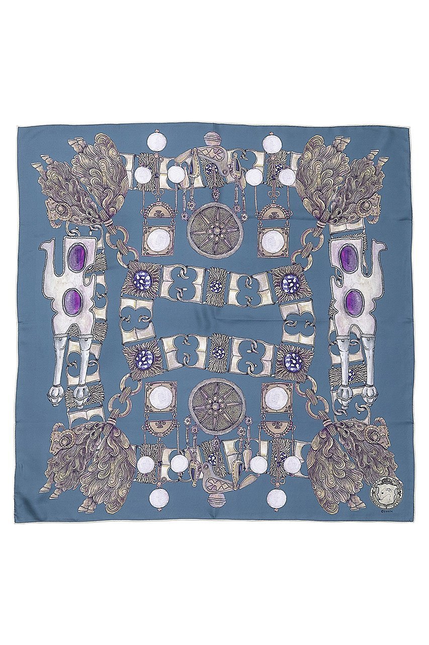 【スウォッシュロンドン/SWASH LONDON】のFiligree Menagerieシルクスカーフ 約88cmx約88cm インテリア・キッズ・メンズ・レディースファッション・服の通販 founy(ファニー) 　ファッション　Fashion　レディースファッション　Fashion for Women　ストール　Soft & Warm Scarves　マフラー・スヌード / 冬小物の定番　Scarves & Mufflers　シルク　Silk, 100% Silk　スカーフ　Scarf, Neckwear　ストール　Stole, Wrap　マフラー　Scarf, Muffler　モチーフ　Motif, Design Theme　エレガント 上品　Elegant　再入荷　Restock / Back in Stock　ダークグリーン|ID: prp329100004936844 ipo3291000000037045443