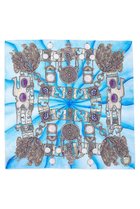 【スウォッシュロンドン/SWASH LONDON】のFiligree Menagerieシルクスカーフ 約88cmx約88cm スカイブルー|ID: prp329100004936844 ipo3291000000037045444