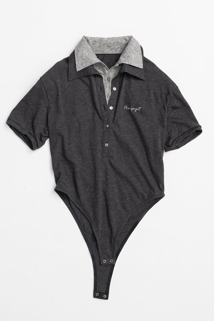 【プランク プロジェクト/PRANK PROJECT】のダブルカラーポロボディスーツ / Double Collar Polo Bodysuit インテリア・キッズ・メンズ・レディースファッション・服の通販 founy(ファニー) https://founy.com/ ファッション Fashion レディースファッション Fashion for Women トップス・カットソー Cut & Sew Tops シャツ・ブラウス・オフィスカジュアル Elegant Blouses & Button-Ups ロングTシャツ・Tシャツ Longline T-Shirts & Tees カットソー・ベーシックTシャツ Cut-and-Sewn Tops / Stretch Tees & Basics ショート Short, Short Length スリーブ Sleeve, Long Sleeve / Short Sleeve スーツ Suit, Formalwear フィット Fit, Slim Fit ボーダー Border, Stripe ポロシャツ Polo Shirt, Collared Tee モノトーン Monotone, Black and White 新作・新入荷 New Arrivals / New In |ID: prp329100004937019 ipo3291000000037046574