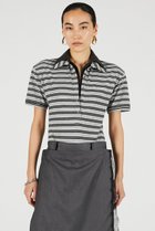 【プランク プロジェクト/PRANK PROJECT】のダブルカラーポロボディスーツ / Double Collar Polo Bodysuit 人気、トレンドファッション・服の通販 founy(ファニー) ファッション Fashion レディースファッション Fashion for Women トップス・カットソー Cut & Sew Tops シャツ・ブラウス・オフィスカジュアル Elegant Blouses & Button-Ups ロングTシャツ・Tシャツ Longline T-Shirts & Tees カットソー・ベーシックTシャツ Cut-and-Sewn Tops / Stretch Tees & Basics ショート Short, Short Length スリーブ Sleeve, Long Sleeve / Short Sleeve スーツ Suit, Formalwear フィット Fit, Slim Fit ボーダー Border, Stripe ポロシャツ Polo Shirt, Collared Tee モノトーン Monotone, Black and White 新作・新入荷 New Arrivals / New In thumbnail MLT(マルチカラー)|ID: prp329100004937019 ipo3291000000037046576