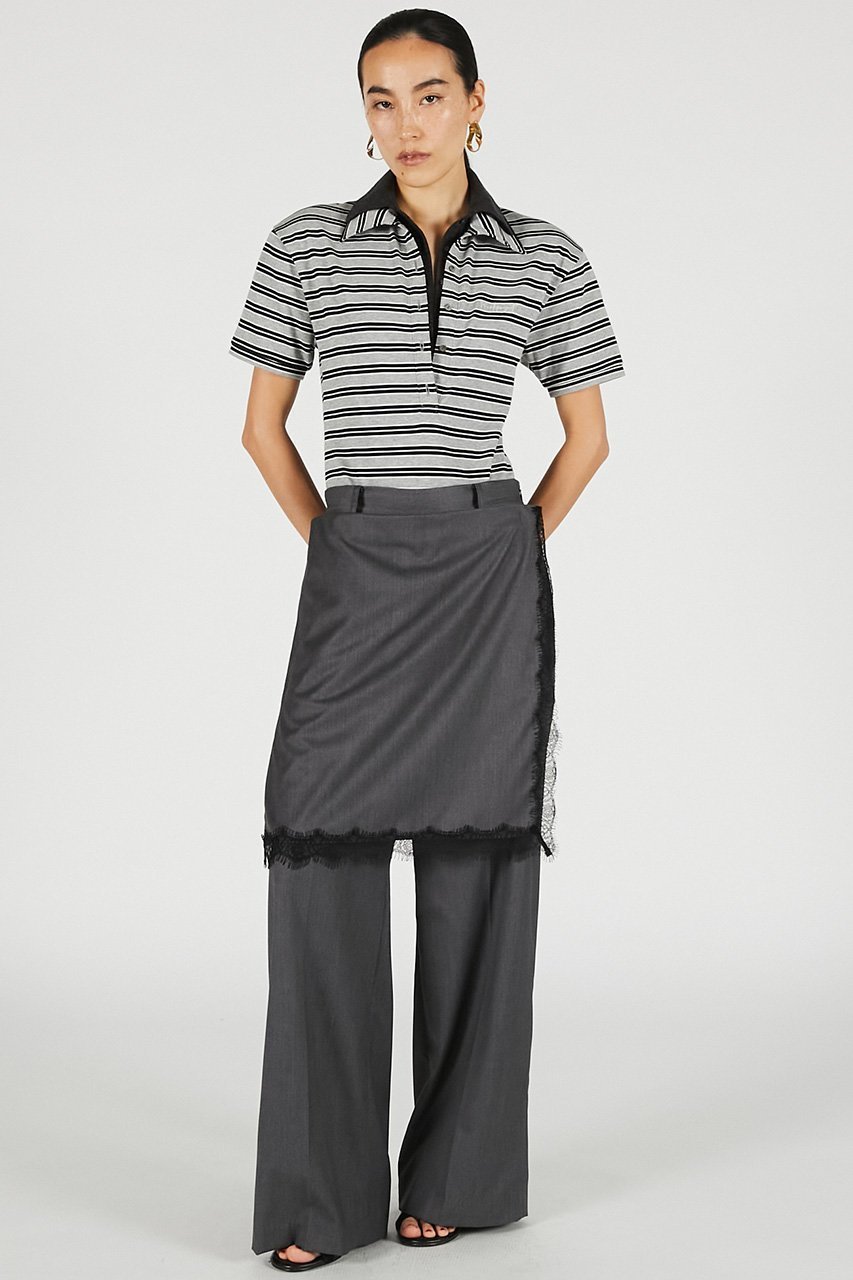 【プランク プロジェクト/PRANK PROJECT】のダブルカラーポロボディスーツ / Double Collar Polo Bodysuit 人気、トレンドファッション・服の通販 founy(ファニー) 　ファッション　Fashion　レディースファッション　Fashion for Women　トップス・カットソー　Cut & Sew Tops　シャツ・ブラウス・オフィスカジュアル　Elegant Blouses & Button-Ups　ロングTシャツ・Tシャツ　Longline T-Shirts & Tees　カットソー・ベーシックTシャツ　Cut-and-Sewn Tops / Stretch Tees & Basics　ショート　Short, Short Length　スリーブ　Sleeve, Long Sleeve / Short Sleeve　スーツ　Suit, Formalwear　フィット　Fit, Slim Fit　ボーダー　Border, Stripe　ポロシャツ　Polo Shirt, Collared Tee　モノトーン　Monotone, Black and White　新作・新入荷　New Arrivals / New In　other-4|ID: prp329100004937019 ipo3291000000037046579