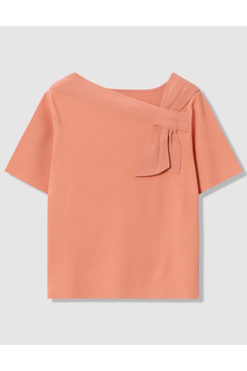 【アナイ/ANAYI】のアシンメトリクリボン プルオーバー インテリア・キッズ・メンズ・レディースファッション・服の通販 founy(ファニー) 　ファッション　Fashion　レディースファッション　Fashion for Women　トップス・カットソー　Cut & Sew Tops　ニット　Knit Tops & Sweaters　カジュアルプルオーバー・ニットトップス　Pullovers & Knit Tops / Casual Pullovers　アシンメトリー　Asymmetrical Style　ストレッチ　Stretch, Stretchy Fabric　デコルテ　Décolleté, Neckline　トレンド　Trend, Trending Now　リボン　Ribbon, Bow　新作・新入荷　New Arrivals / New In　ピンク|ID: prp329100004937038 ipo3291000000037046748