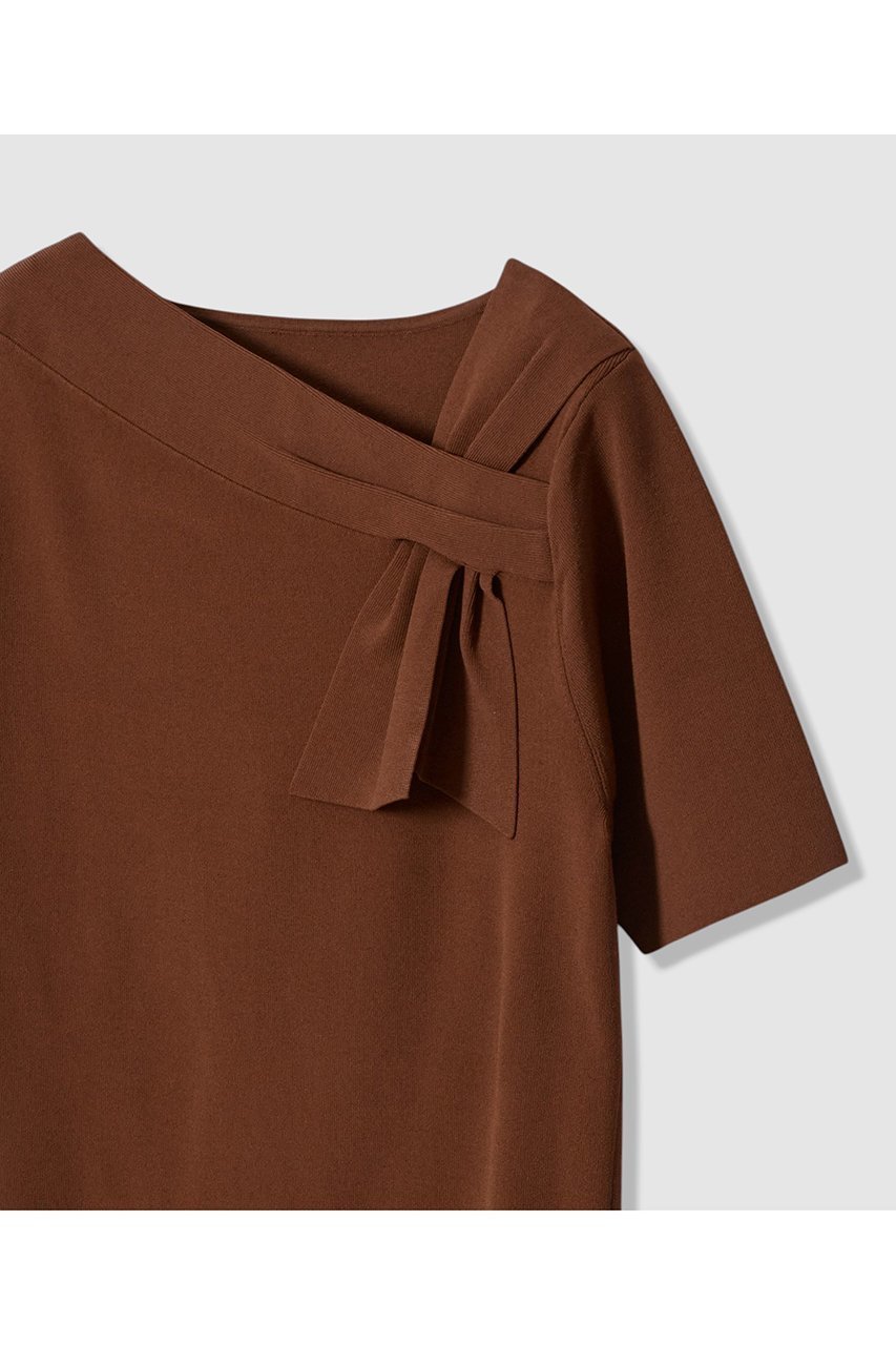 【アナイ/ANAYI】のアシンメトリクリボン プルオーバー 人気、トレンドファッション・服の通販 founy(ファニー) 　ファッション　Fashion　レディースファッション　Fashion for Women　トップス・カットソー　Cut & Sew Tops　ニット　Knit Tops & Sweaters　カジュアルプルオーバー・ニットトップス　Pullovers & Knit Tops / Casual Pullovers　アシンメトリー　Asymmetrical Style　ストレッチ　Stretch, Stretchy Fabric　デコルテ　Décolleté, Neckline　トレンド　Trend, Trending Now　リボン　Ribbon, Bow　新作・新入荷　New Arrivals / New In　other-3|ID: prp329100004937038 ipo3291000000037046751