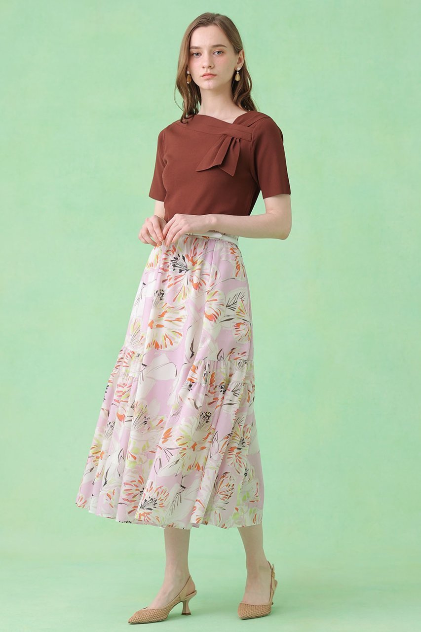 【アナイ/ANAYI】のアシンメトリクリボン プルオーバー 人気、トレンドファッション・服の通販 founy(ファニー) 　ファッション　Fashion　レディースファッション　Fashion for Women　トップス・カットソー　Cut & Sew Tops　ニット　Knit Tops & Sweaters　カジュアルプルオーバー・ニットトップス　Pullovers & Knit Tops / Casual Pullovers　アシンメトリー　Asymmetrical Style　ストレッチ　Stretch, Stretchy Fabric　デコルテ　Décolleté, Neckline　トレンド　Trend, Trending Now　リボン　Ribbon, Bow　新作・新入荷　New Arrivals / New In　other-6|ID: prp329100004937038 ipo3291000000037046754