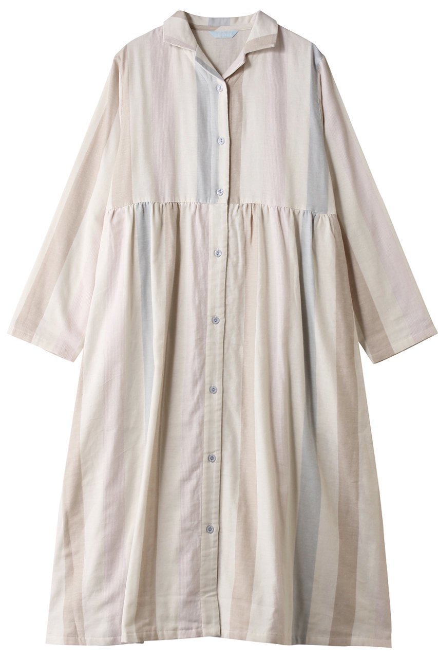 【キッドブルー/KID BLUE】の26Wガーゼストライプナイティ インテリア・キッズ・メンズ・レディースファッション・服の通販 founy(ファニー) 　ファッション　Fashion　レディースファッション　Fashion for Women　ワンピース　Dresses　ストライプ　Stripe, Striped Pattern　パジャマ　Pajamas, Sleepwear　フェミニン　Feminine, Girly　リラックス　Relax, Relaxed Fit　再入荷　Restock / Back in Stock　アイボリー|ID: prp329100004937152 ipo3291000000037047475