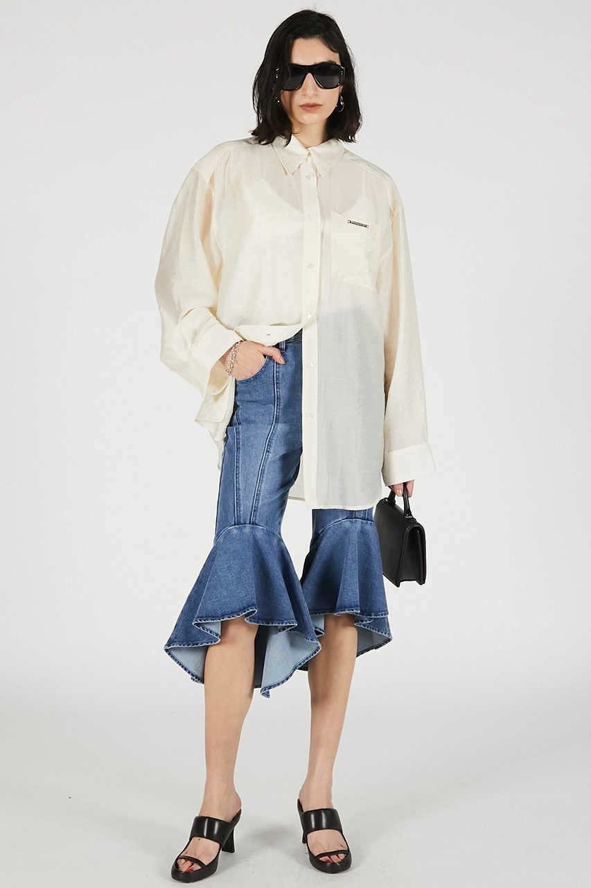 【プランク プロジェクト/PRANK PROJECT】のスーパーフレアデニムハーフパンツ / Super Flare Denim Half Pants 人気、トレンドファッション・服の通販 founy(ファニー) 　ファッション　Fashion　レディースファッション　Fashion for Women　パンツ　Pants & Trousers　ショートパンツ・ハーフパンツ　High-Waisted & Relaxed Shorts　ショート　Short, Short Length　ストレッチ　Stretch, Stretchy Fabric　チュニック　Tunic, Long Top　デニム　Denim, Jeans Material　ハーフ　Half, Half-Length　バランス　Balance, Style Balance　フレア　Flare, Flared　新作・新入荷　New Arrivals / New In　other-8|ID: prp329100004937167 ipo3291000000037047583