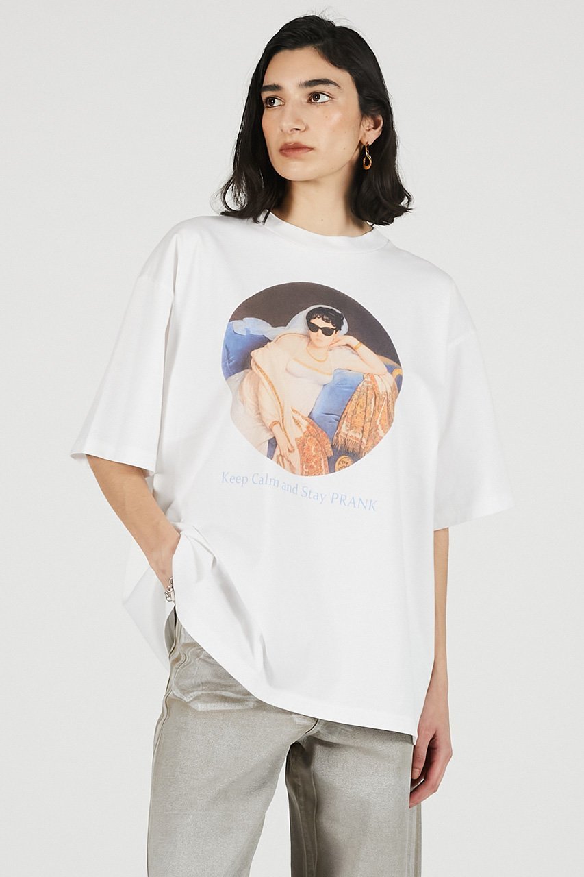 【プランク プロジェクト/PRANK PROJECT】のKeep Calm and Stay プリントTシャツ / Art Graphic Oversized T-shirt 人気、トレンドファッション・服の通販 founy(ファニー) 　ファッション　Fashion　レディースファッション　Fashion for Women　トップス・カットソー　Cut & Sew Tops　シャツ・ブラウス・オフィスカジュアル　Elegant Blouses & Button-Ups　ロングTシャツ・Tシャツ　Longline T-Shirts & Tees　カットソー・ベーシックTシャツ　Cut-and-Sewn Tops / Stretch Tees & Basics　クラシック　Classic, Timeless Style　グラフィック　Graphic, Graphic Design　ショート　Short, Short Length　スリーブ　Sleeve, Long Sleeve / Short Sleeve　プリント　Print, Printed Pattern　リラックス　Relax, Relaxed Fit　新作・新入荷　New Arrivals / New In　other-2|ID: prp329100004937170 ipo3291000000037047607