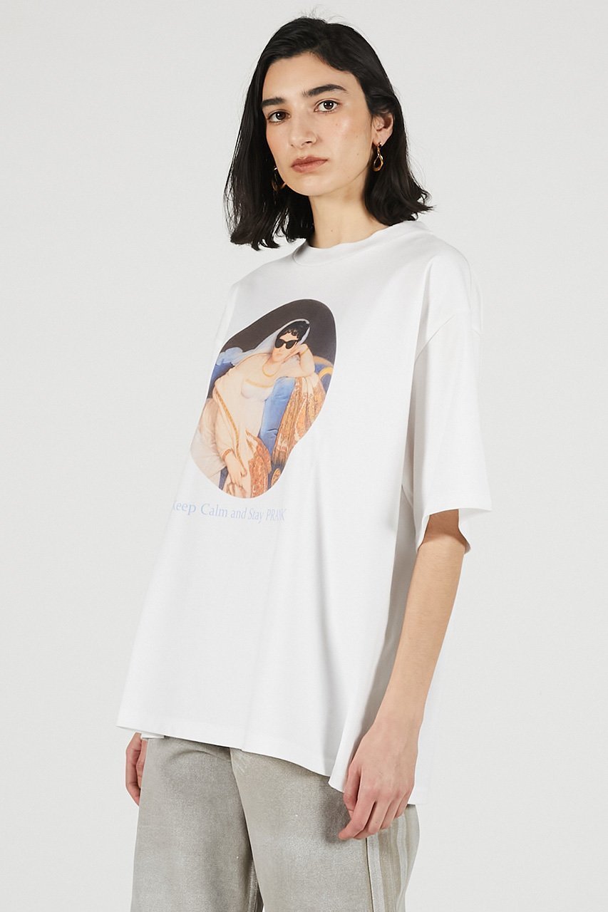 【プランク プロジェクト/PRANK PROJECT】のKeep Calm and Stay プリントTシャツ / Art Graphic Oversized T-shirt 人気、トレンドファッション・服の通販 founy(ファニー) 　ファッション　Fashion　レディースファッション　Fashion for Women　トップス・カットソー　Cut & Sew Tops　シャツ・ブラウス・オフィスカジュアル　Elegant Blouses & Button-Ups　ロングTシャツ・Tシャツ　Longline T-Shirts & Tees　カットソー・ベーシックTシャツ　Cut-and-Sewn Tops / Stretch Tees & Basics　クラシック　Classic, Timeless Style　グラフィック　Graphic, Graphic Design　ショート　Short, Short Length　スリーブ　Sleeve, Long Sleeve / Short Sleeve　プリント　Print, Printed Pattern　リラックス　Relax, Relaxed Fit　新作・新入荷　New Arrivals / New In　other-4|ID: prp329100004937170 ipo3291000000037047609