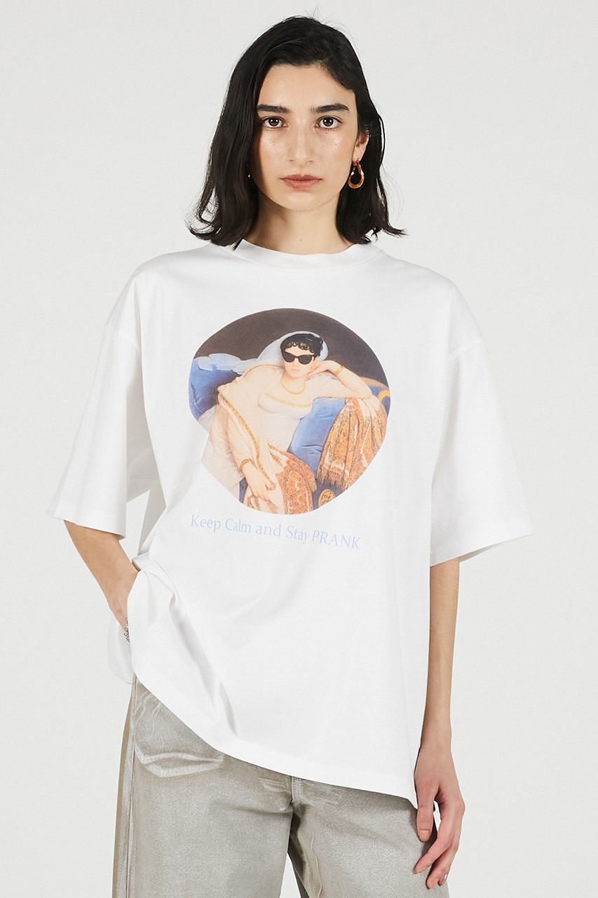 【プランク プロジェクト/PRANK PROJECT】のKeep Calm and Stay プリントTシャツ / Art Graphic Oversized T-shirt 人気、トレンドファッション・服の通販 founy(ファニー) 　ファッション　Fashion　レディースファッション　Fashion for Women　トップス・カットソー　Cut & Sew Tops　シャツ・ブラウス・オフィスカジュアル　Elegant Blouses & Button-Ups　ロングTシャツ・Tシャツ　Longline T-Shirts & Tees　カットソー・ベーシックTシャツ　Cut-and-Sewn Tops / Stretch Tees & Basics　クラシック　Classic, Timeless Style　グラフィック　Graphic, Graphic Design　ショート　Short, Short Length　スリーブ　Sleeve, Long Sleeve / Short Sleeve　プリント　Print, Printed Pattern　リラックス　Relax, Relaxed Fit　新作・新入荷　New Arrivals / New In　other-7|ID: prp329100004937170 ipo3291000000037047612