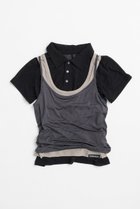 【プランク プロジェクト/PRANK PROJECT】のレイヤードポロシャツ / Layered Polo Shirt BLK(ブラック)|ID: prp329100004937172 ipo3291000000037047625
