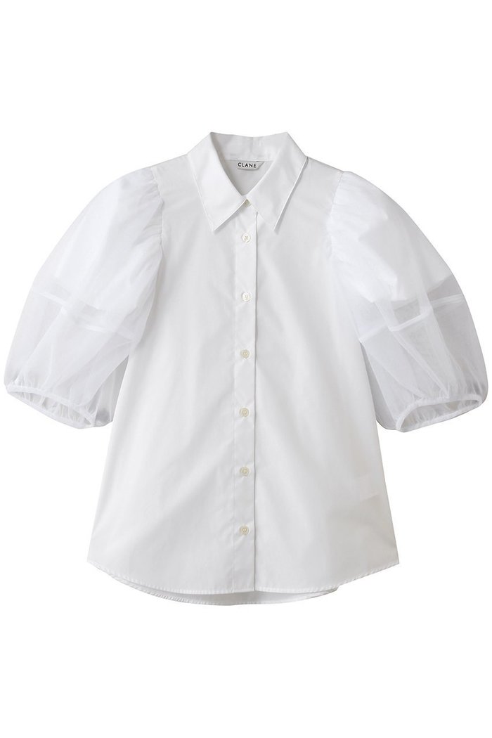 【クラネ/CLANE】のTULLE LAYERED SLEEVE SHIRTS インテリア・キッズ・メンズ・レディースファッション・服の通販 founy(ファウニー) https://founy.com/ ファッション Fashion レディースファッション Fashion for Women トップス・カットソー Cut & Sew Tops シャツ・ブラウス・オフィスカジュアル Elegant Blouses & Button-Ups コンパクト Compact, Small Size ショート Short, Short Length スリーブ Sleeve, Long Sleeve / Short Sleeve チュール Tulip, Tulip Motif パーティ Party, Party Style |ID: prp329100004937186 ipo3291000000037047734