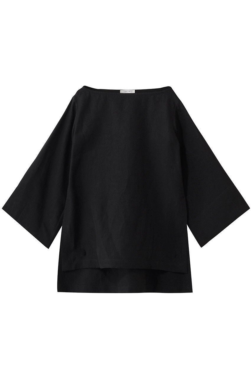 【ザ ロウ/THE ROW】のJUNIA TOP インテリア・キッズ・メンズ・レディースファッション・服の通販 founy(ファニー) 　ファッション　Fashion　レディースファッション　Fashion for Women　トップス・カットソー　Cut & Sew Tops　シャツ・ブラウス・オフィスカジュアル　Elegant Blouses & Button-Ups　スリーブ　Sleeve, Long Sleeve / Short Sleeve　フレア　Flare, Flared　マニッシュ　Mannish, Boyish　リネン　Linen, Linen Fabric　ロング　Long, Long-Length　新作・新入荷　New Arrivals / New In　ブラック|ID: prp329100004937191 ipo3291000000037047771