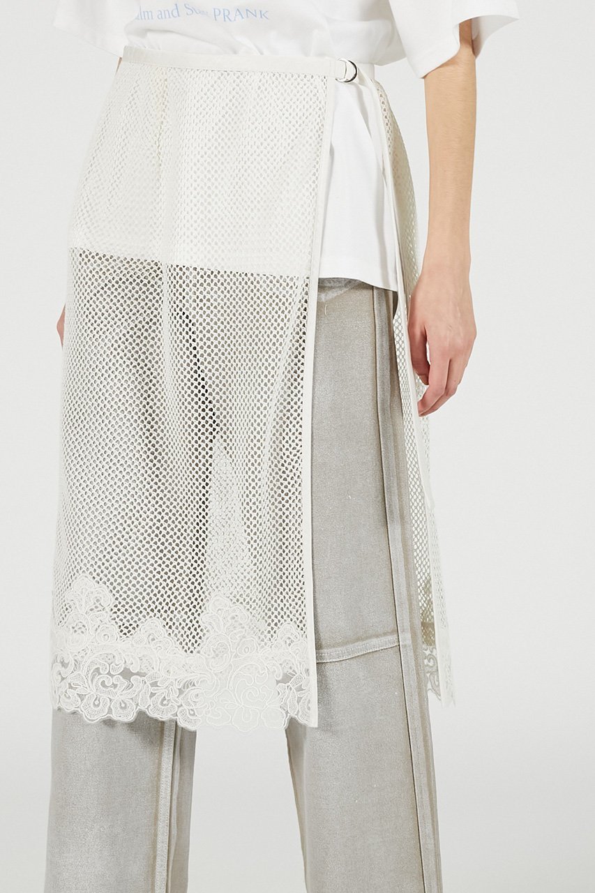 【プランク プロジェクト/PRANK PROJECT】のメッシュレースラップスカート / Mesh Lace Wrap Skirt 人気、トレンドファッション・服の通販 founy(ファニー) 　ファッション　Fashion　レディースファッション　Fashion for Women　スカート　Skirts　ロングスカート　Long Skirts / Maxi & Midi Skirts　エレガント 上品　Elegant　スポーティ　Sporty, Casual Athletic　タイトスカート　Pencil Skirt, Tight Skirt　テクスチャー　Texture, Textured Fabric　バランス　Balance, Style Balance　メタル　Metal, Metal Parts　メッシュ　Mesh, Net Fabric　レース　Lace, Lace Fabric　ロング　Long, Long-Length　新作・新入荷　New Arrivals / New In　other-5|ID: prp329100004937202 ipo3291000000037047854