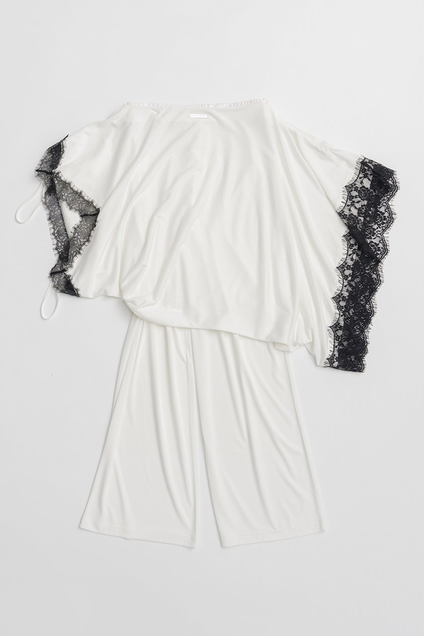 【プランク プロジェクト/PRANK PROJECT】の横向きレースワンピースパンツ / Slip Dress Layered Pants インテリア・キッズ・メンズ・レディースファッション・服の通販 founy(ファニー) 　ファッション　Fashion　レディースファッション　Fashion for Women　パンツ　Pants & Trousers　キュプラ　Cupro, Eco Fabric　ドレス　Dress, One-Piece　レース　Lace, Lace Fabric　エレガント 上品　Elegant　新作・新入荷　New Arrivals / New In　WHT(ホワイト)|ID: prp329100004937204 ipo3291000000037047870