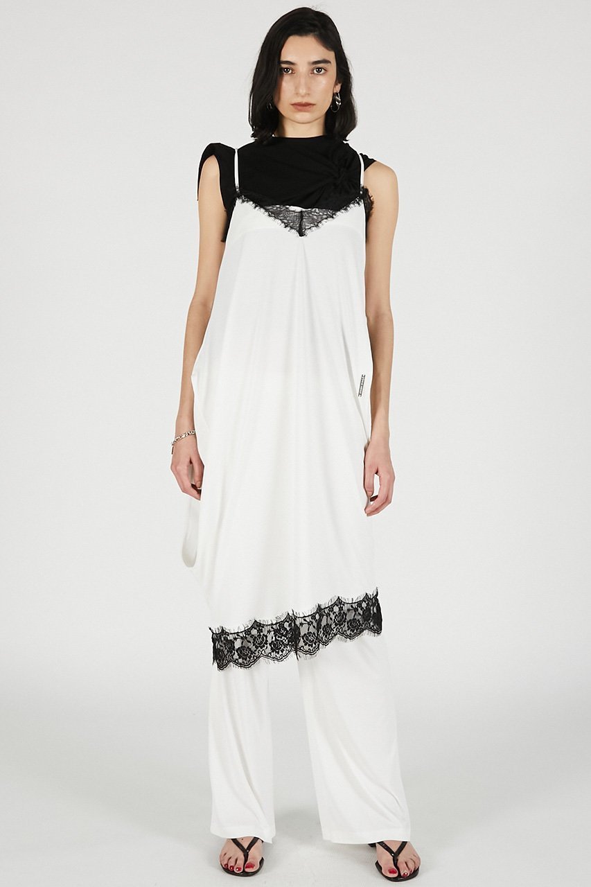 【プランク プロジェクト/PRANK PROJECT】の横向きレースワンピースパンツ / Slip Dress Layered Pants 人気、トレンドファッション・服の通販 founy(ファニー) 　ファッション　Fashion　レディースファッション　Fashion for Women　パンツ　Pants & Trousers　キュプラ　Cupro, Eco Fabric　ドレス　Dress, One-Piece　レース　Lace, Lace Fabric　エレガント 上品　Elegant　新作・新入荷　New Arrivals / New In　other-7|ID: prp329100004937204 ipo3291000000037047876