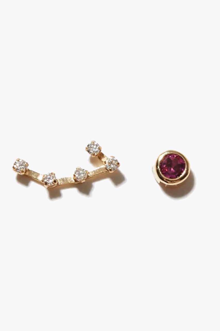 【アルティーダ ウード/ARTIDA OUD】のconstellation K10 牡羊座ダイヤモンド ロードライトガーネット ピアス 人気、トレンドファッション・服の通販 founy(ファニー) 　ファッション　Fashion　レディースファッション　Fashion for Women　ジュエリー　Jewelry　ファッションリング　Fashion Rings　イヤリング・フープ・ドロップタイプ　Hoop, Drop & Clip Earrings　アシンメトリー　Asymmetrical Style　イヤリング　Earrings　ギフト プレゼント　Gift / Present　ダイヤモンド　Diamond, Brilliant Cut　再入荷　Restock / Back in Stock　 other-1|ID: prp329100004937231 ipo3291000000037048058