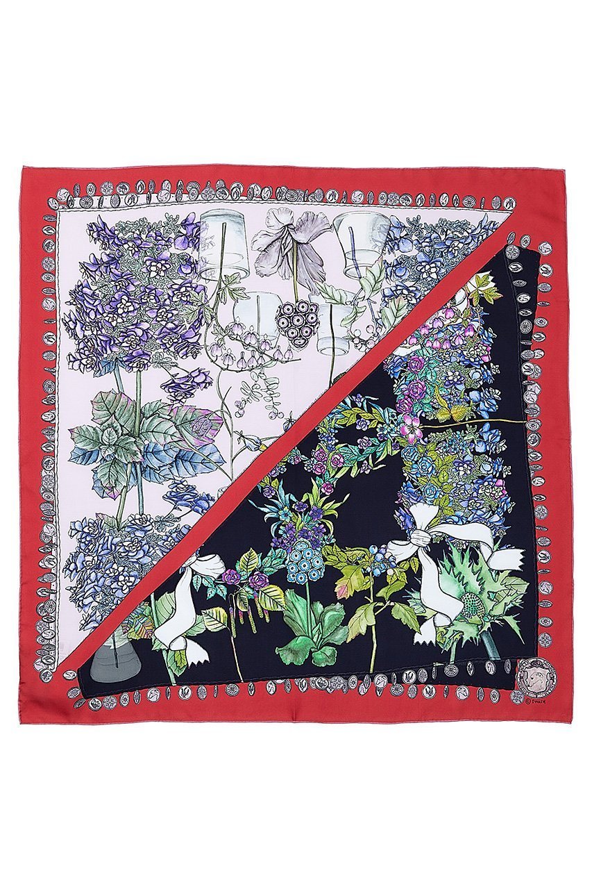 【スウォッシュロンドン/SWASH LONDON】のBotany Giltシルクスカーフ 約88cmx約88cm インテリア・キッズ・メンズ・レディースファッション・服の通販 founy(ファニー) 　ファッション　Fashion　レディースファッション　Fashion for Women　ストール　Soft & Warm Scarves　マフラー・スヌード / 冬小物の定番　Scarves & Mufflers　コイン　Coin, Coin Design　シルク　Silk, 100% Silk　スカーフ　Scarf, Neckwear　ストール　Stole, Wrap　フリンジ　Fringe, Tassel　マフラー　Scarf, Muffler　エレガント 上品　Elegant　再入荷　Restock / Back in Stock　レッド|ID: prp329100004937267 ipo3291000000037048318