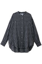 【スリー ドッツ/three dots】のShirring swell シャツ ネイビープレイド|ID: prp329100004937303 ipo3291000000037215286