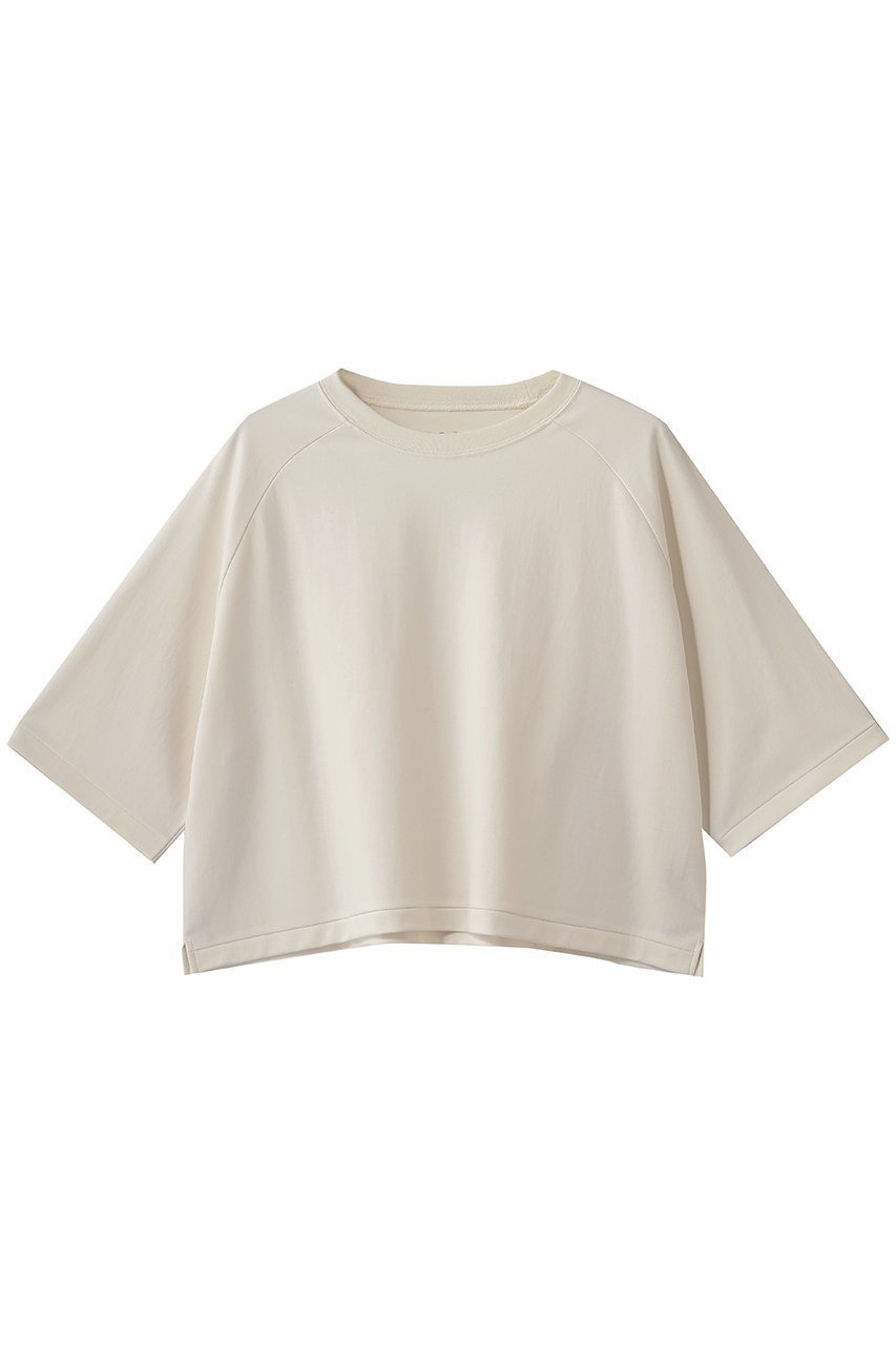 【スリー ドッツ/three dots】のダブルニットスーピマ クロップドTシャツ インテリア・キッズ・メンズ・レディースファッション・服の通販 founy(ファニー) 　ファッション　Fashion　レディースファッション　Fashion for Women　トップス・カットソー　Cut & Sew Tops　ニット　Knit Tops & Sweaters　シャツ・ブラウス・オフィスカジュアル　Elegant Blouses & Button-Ups　ロングTシャツ・Tシャツ　Longline T-Shirts & Tees　カットソー・ベーシックTシャツ　Cut-and-Sewn Tops / Stretch Tees & Basics　クロップド　Cropped, Short Length　ショート　Short, Short Length　スリーブ　Sleeve, Long Sleeve / Short Sleeve　ダブル　Double, Double-Breasted　トレンド　Trend, Trending Now　バランス　Balance, Style Balance　フィット　Fit, Slim Fit　ベーシック　Basic, Essential　新作・新入荷　New Arrivals / New In　エクリュ|ID: prp329100004937304 ipo3291000000037048548