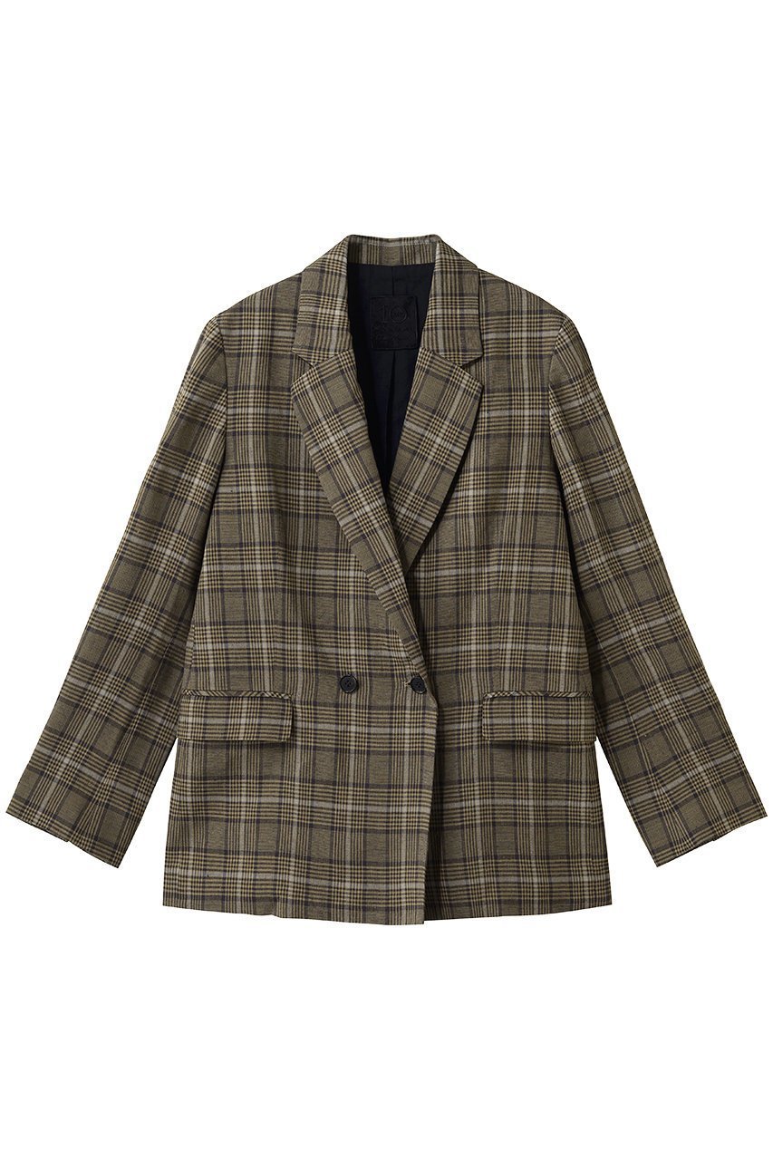 【プルミエ アロンディスモン/1er Arrondissement】のリネンビスコースジャケット インテリア・キッズ・メンズ・レディースファッション・服の通販 founy(ファニー) 　ファッション　Fashion　レディースファッション　Fashion for Women　アウター　Coat / Outerwear Collection　レディースジャケット・軽アウター　Jackets　シェイプ　Shape, Slim Fit　ジャケット　Jacket, Outerwear　マニッシュ　Mannish, Boyish　リネン　Linen, Linen Fabric　エレガント 上品　Elegant　新作・新入荷　New Arrivals / New In　チェック|ID: prp329100004937312 ipo3291000000037048606