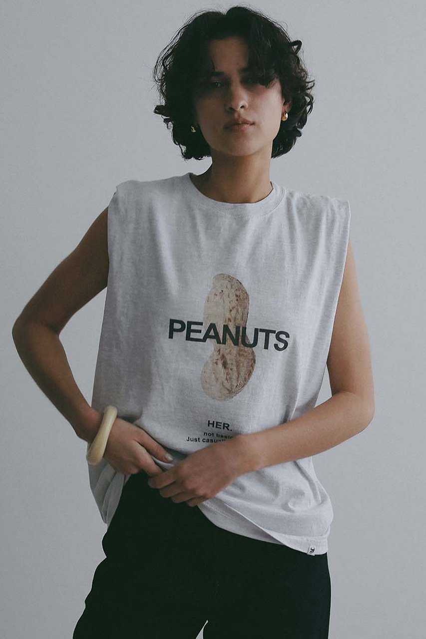【ハー/HER.】の【4/23 12:00販売開始】PEANUTS TANK 人気、トレンドファッション・服の通販 founy(ファニー) 　ファッション　Fashion　レディースファッション　Fashion for Women　トップス・カットソー　Cut & Sew Tops　キャミソール&ノースリーブ　Camisoles & Sleeveless Tops　シャツ・ブラウス・オフィスカジュアル　Elegant Blouses & Button-Ups　ロングTシャツ・Tシャツ　Longline T-Shirts & Tees　カットソー・ベーシックTシャツ　Cut-and-Sewn Tops / Stretch Tees & Basics　キャミソール　Camisole, Spaghetti Strap Top　タンク　Tank Top, Sleeveless Top　ヴィンテージ　Vintage Style　新作・新入荷　New Arrivals / New In　other-8|ID: prp329100004937410 ipo3291000000037049292
