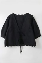 【ハー/HER.】の【4/23 12:00販売開始】リネンスカラップブラウス ブラック|ID: prp329100004937419 ipo3291000000037049363