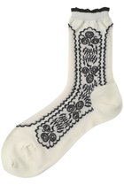 【アンティパスト/ANTIPAST】のシアーフラワーソックス アイボリー|ID: prp329100004937435 ipo3291000000037049478