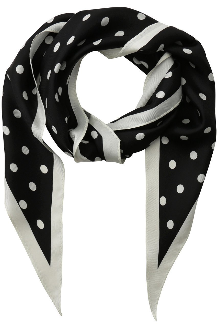 【アンクレイヴ/uncrave】のポルカドット シルクスカーフ インテリア・キッズ・メンズ・レディースファッション・服の通販 founy(ファニー) 　ファッション　Fashion　レディースファッション　Fashion for Women　ストール　Soft & Warm Scarves　マフラー・スヌード / 冬小物の定番　Scarves & Mufflers　コンパクト　Compact, Small Size　シルク　Silk, 100% Silk　シンプル　Simple, Minimal　スカーフ　Scarf, Neckwear　ストール　Stole, Wrap　ドット　Polka Dot, Dot Pattern　プリント　Print, Printed Pattern　マフラー　Scarf, Muffler　モダン　Modern, Contemporary　新作・新入荷　New Arrivals / New In　ブラック×ホワイト|ID: prp329100004937488 ipo3291000000037049825